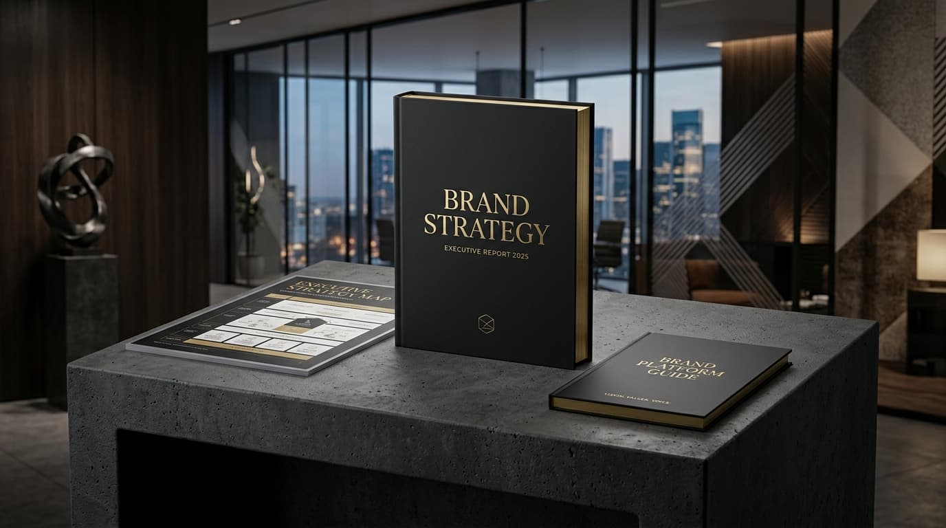 Brand Strategy Deliverables Set — Executive Hardcover Book, Strategy Map & Platform Guide